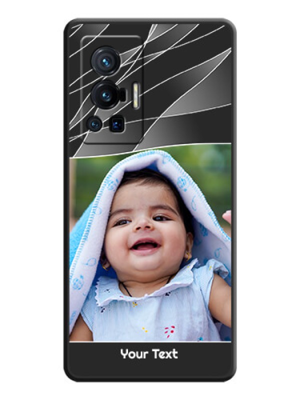 Custom Mixed Wave Lines on Photo on Space Black Soft Matte Mobile Cover - Vivo X70 Pro 5G