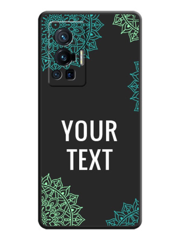 Custom Your Name with Floral Design on Space Black Custom Soft Matte Back Cover - Vivo X70 Pro 5G