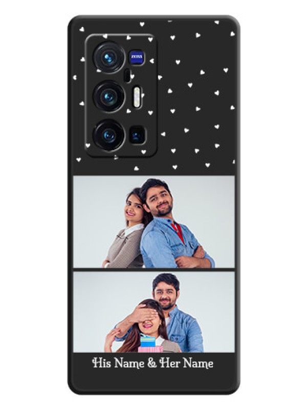 Custom Miniature Love Symbols with Name on Space Black Custom Soft Matte Back Cover - Vivo X70 Pro Plus 5G