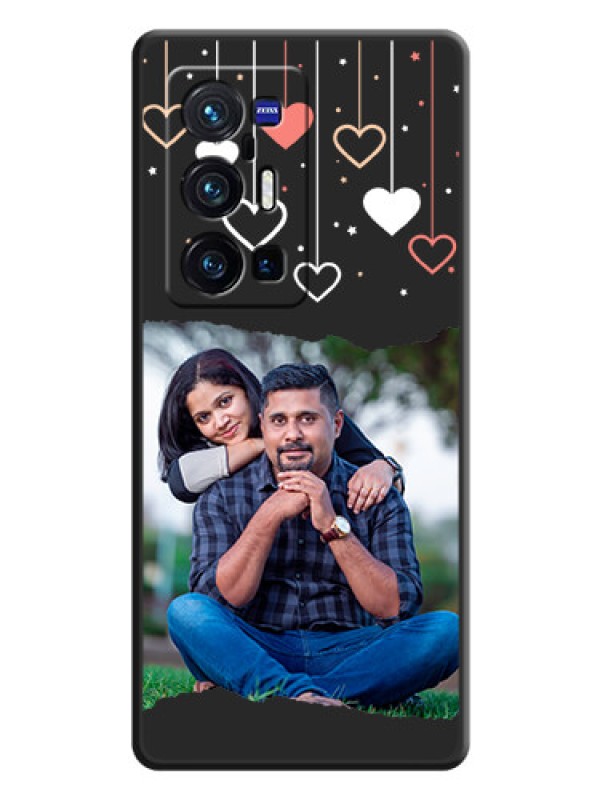 Custom Love Hangings with Splash Wave Picture on Space Black Custom Soft Matte Phone Back Cover - Vivo X70 Pro Plus 5G