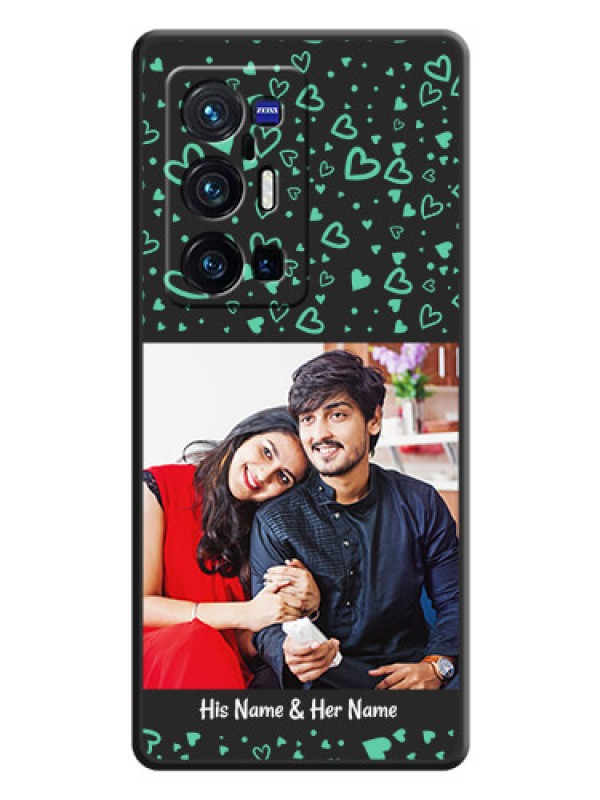 Custom Sea Green Indefinite Love Pattern on Photo on Space Black Soft Matte Mobile Cover - Vivo X70 Pro Plus 5G
