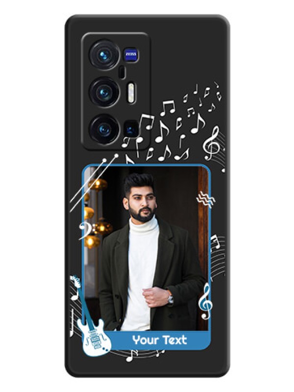 Custom Musical Theme Design with Text on Photo on Space Black Soft Matte Mobile Case - Vivo X70 Pro Plus 5G