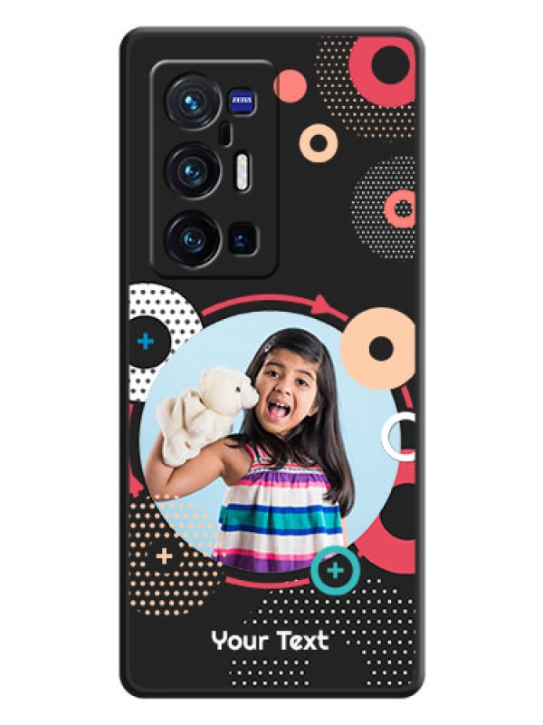 Custom Multicoloured Round Image on Personalised Space Black Soft Matte Cases - Vivo X70 Pro Plus 5G