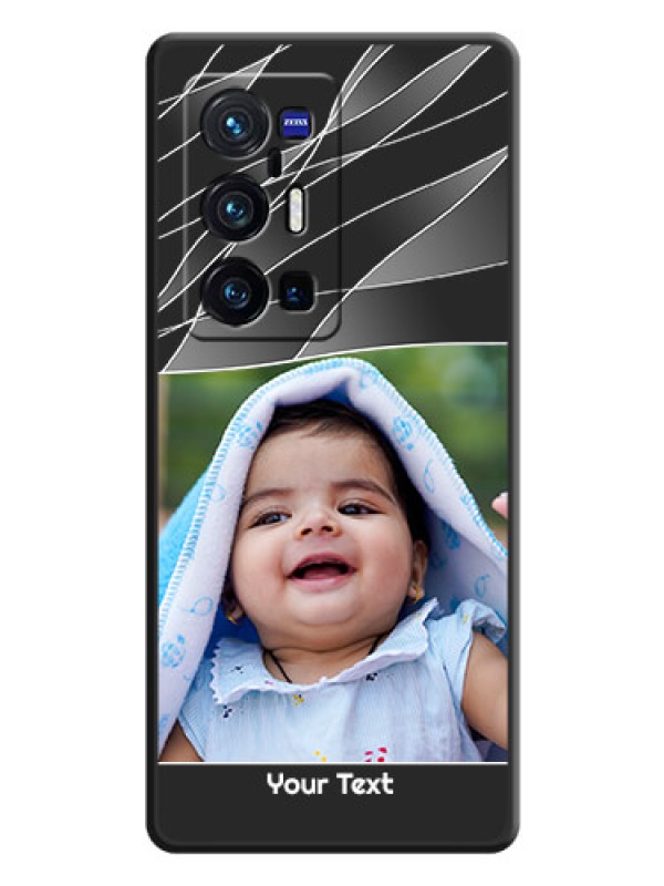 Custom Mixed Wave Lines on Photo on Space Black Soft Matte Mobile Cover - Vivo X70 Pro Plus 5G