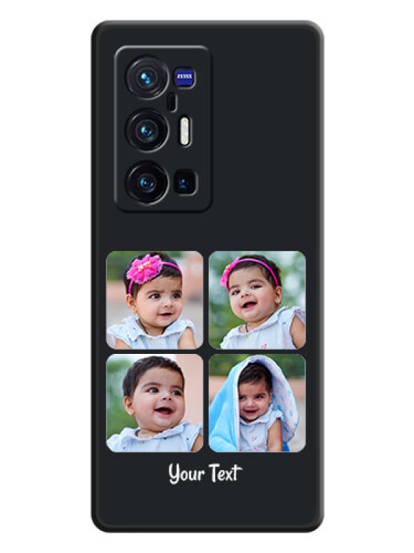 Custom Floral Art with 6 Image Holder on Photo on Space Black Soft Matte Mobile Case - Vivo X70 Pro Plus 5G