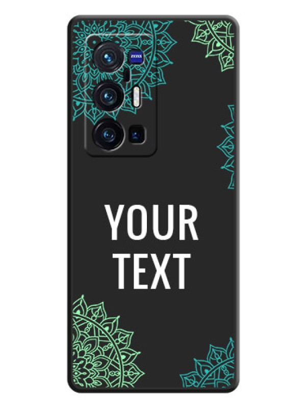 Custom Your Name with Floral Design on Space Black Custom Soft Matte Back Cover - Vivo X70 Pro Plus 5G