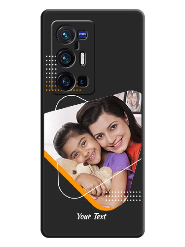 Custom Yellow Triangle on Photo on Space Black Soft Matte Phone Cover - Vivo X70 Pro Plus 5G