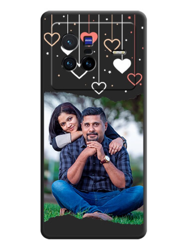 Custom Love Hangings with Splash Wave Picture on Space Black Custom Soft Matte Phone Back Cover - Vivo X80 5G