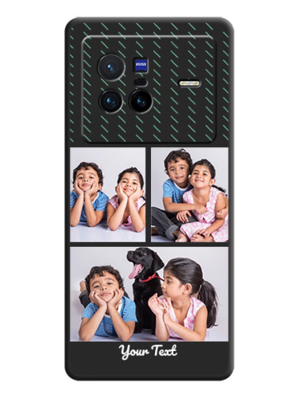 Custom Cross Dotted Pattern with 2 Image Holder  on Personalised Space Black Soft Matte Cases - Vivo X80 5G