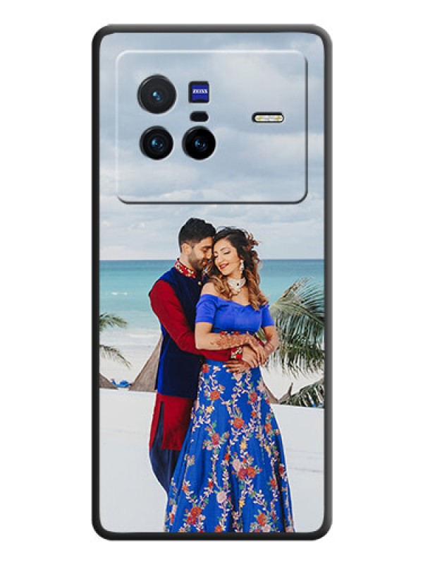 Custom Full Single Pic Upload On Space Black Personalized Soft Matte Phone Covers -Vivo X80 5G