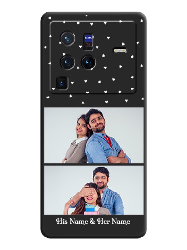 Custom Miniature Love Symbols with Name on Space Black Custom Soft Matte Back Cover - Vivo X80 Pro 5G