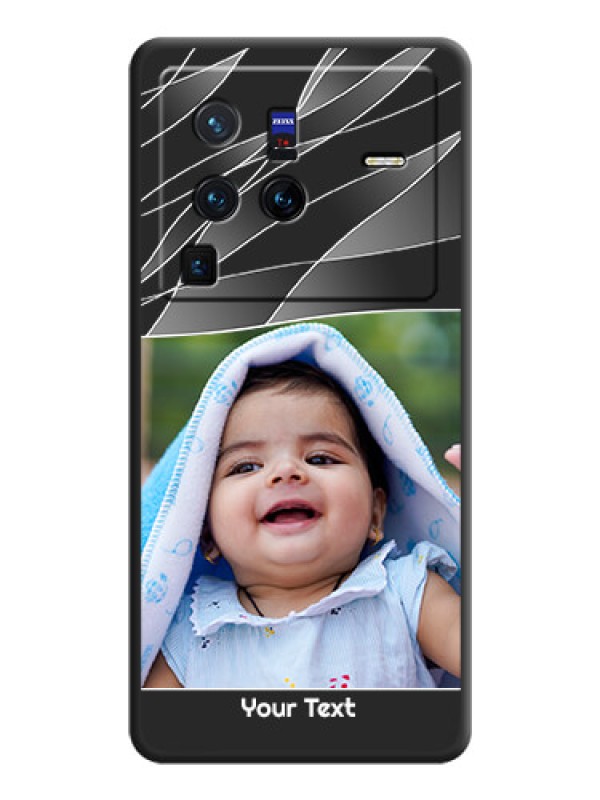Custom Mixed Wave Lines on Photo on Space Black Soft Matte Mobile Cover - Vivo X80 Pro 5G