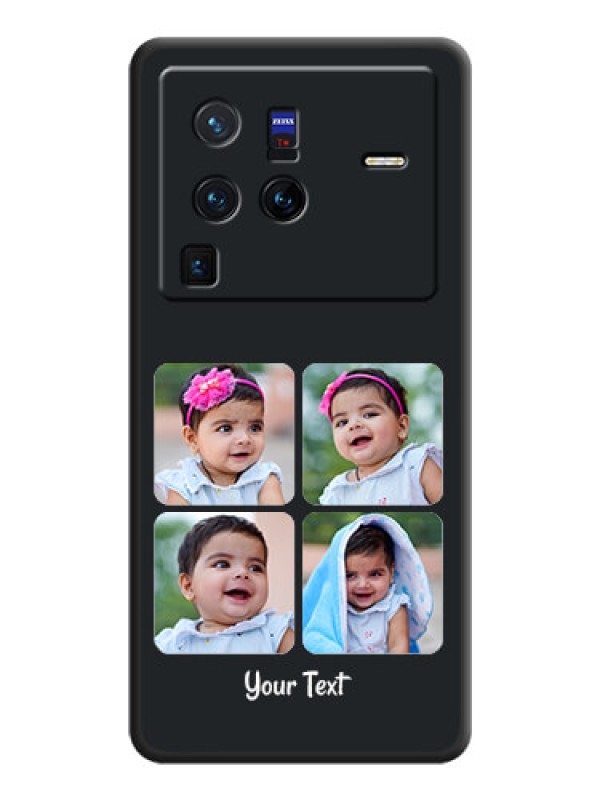 Custom Floral Art with 6 Image Holder on Photo on Space Black Soft Matte Mobile Case - Vivo X80 Pro 5G