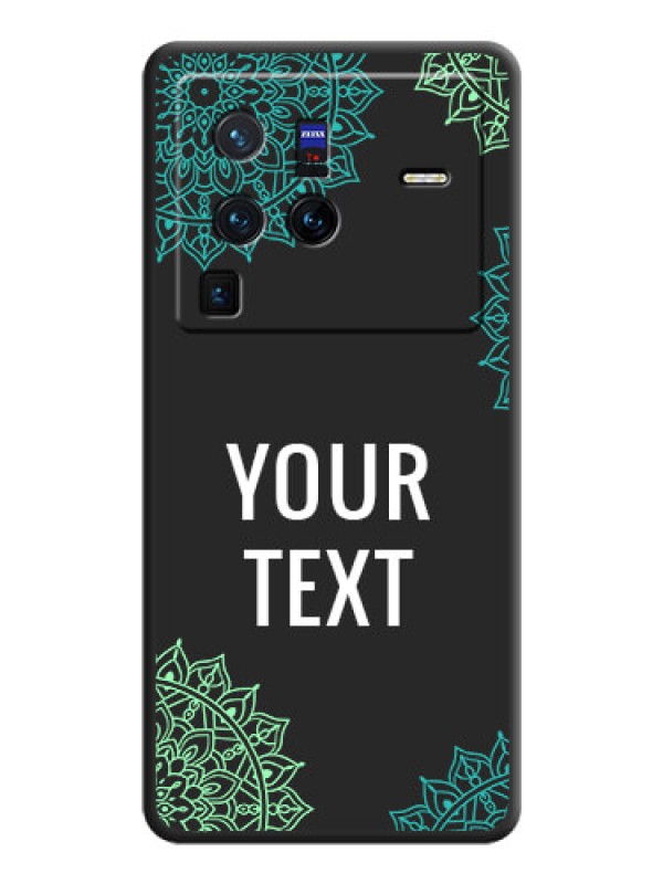 Custom Your Name with Floral Design on Space Black Custom Soft Matte Back Cover - Vivo X80 Pro 5G