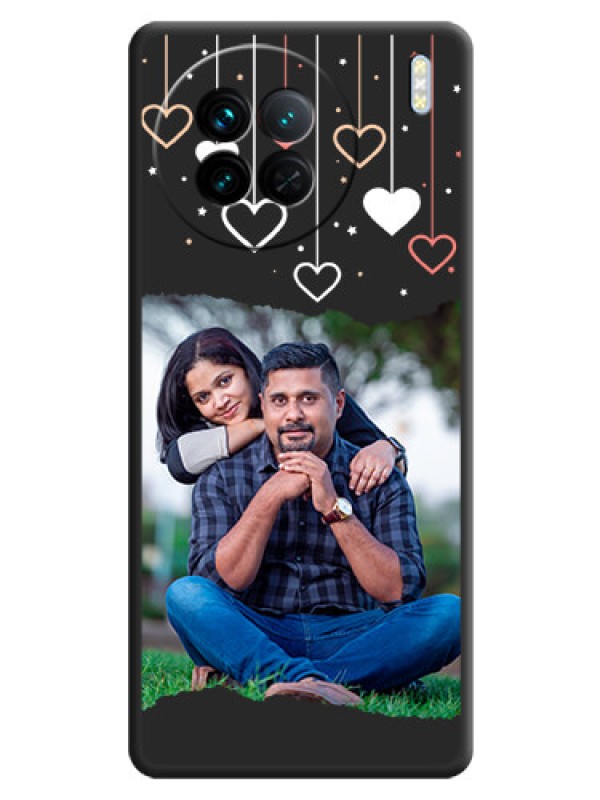 Custom Love Hangings with Splash Wave Picture on Space Black Custom Soft Matte Phone Back Cover - Vivo X90 5G