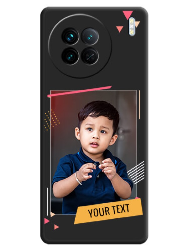 Custom Photo Frame with Triangle Small Dots on Photo on Space Black Soft Matte Back Cover - Vivo X90 5G