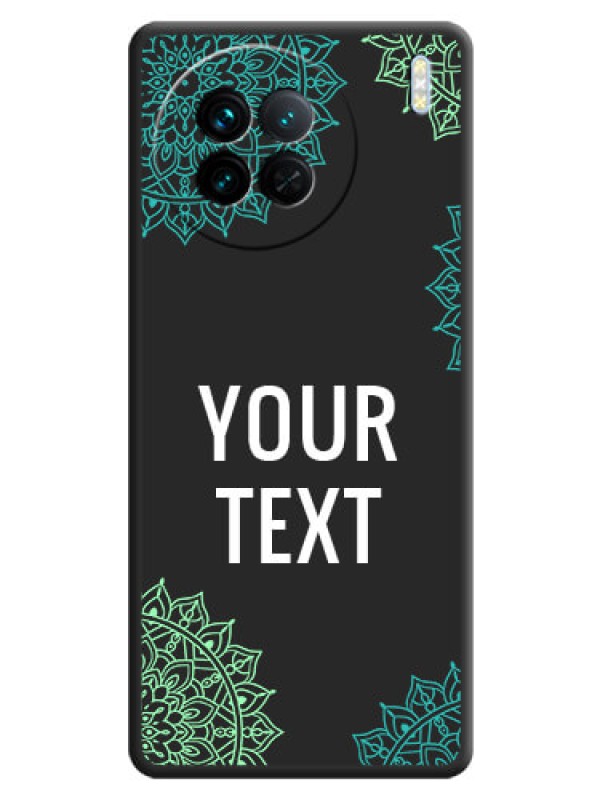 Custom Your Name with Floral Design on Space Black Custom Soft Matte Back Cover - Vivo X90 5G