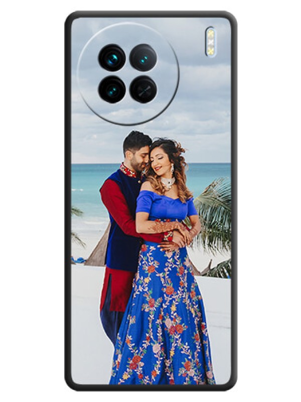 Custom Full Single Pic Upload On Space Black Personalized Soft Matte Phone Covers -Vivo X90 5G