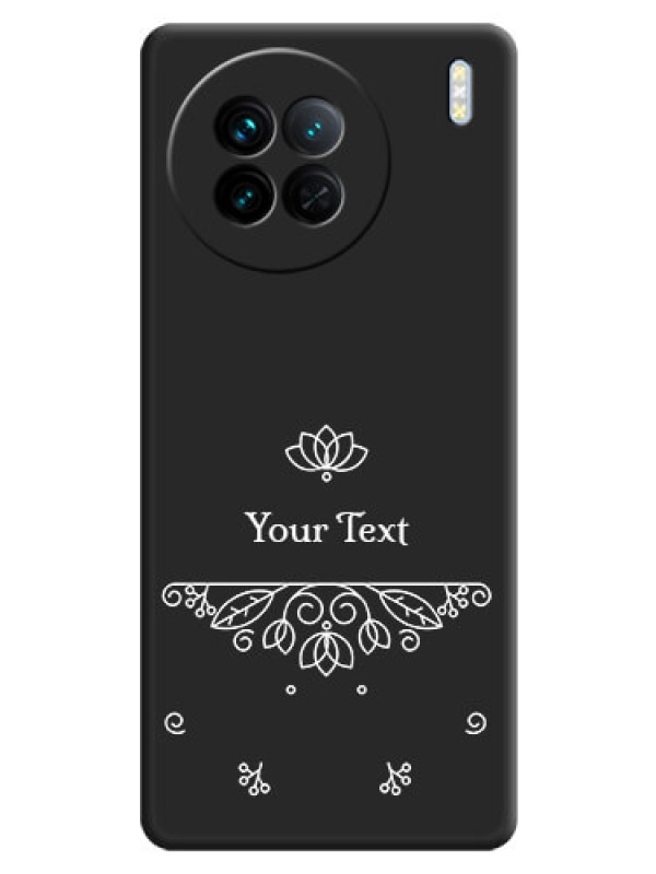 Custom Lotus Garden Custom Text On Space Black Personalized Soft Matte Phone Covers -Vivo X90 5G
