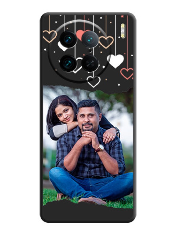 Custom Love Hangings with Splash Wave Picture on Space Black Custom Soft Matte Phone Back Cover - Vivo X90 Pro 5G