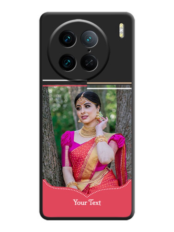 Custom Classic Plain Design with Name - Photo on Space Black Soft Matte Phone Cover - Vivo X90 Pro 5G
