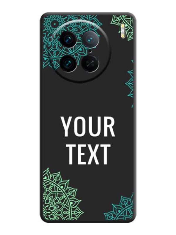 Custom Your Name with Floral Design on Space Black Custom Soft Matte Back Cover - Vivo X90 Pro 5G