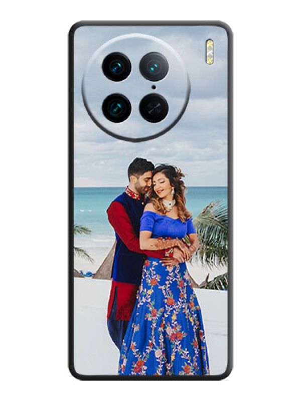 Custom Full Single Pic Upload On Space Black Personalized Soft Matte Phone Covers - Vivo X90 Pro 5G