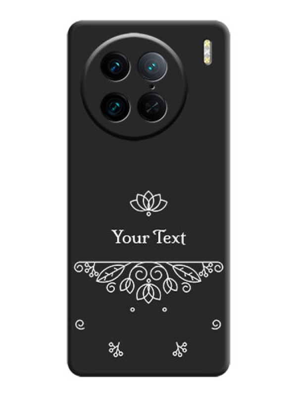 Custom Lotus Garden Custom Text On Space Black Personalized Soft Matte Phone Covers - Vivo X90 Pro 5G