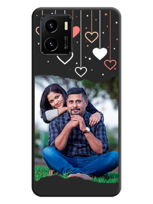 Custom Love Hangings with Splash Wave Picture on Space Black Custom Soft Matte Phone Back Cover - Vivo Y01