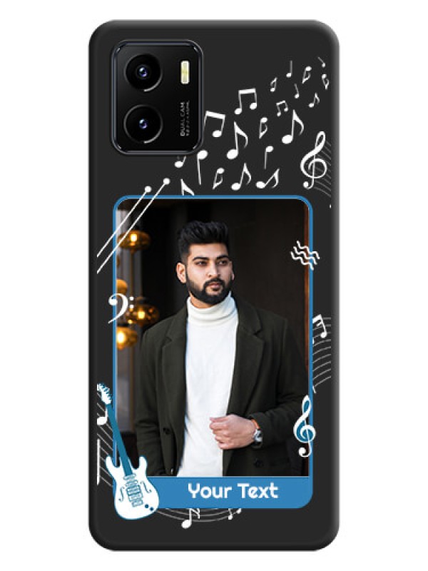 Custom Musical Theme Design with Text on Photo on Space Black Soft Matte Mobile Case - Vivo Y01