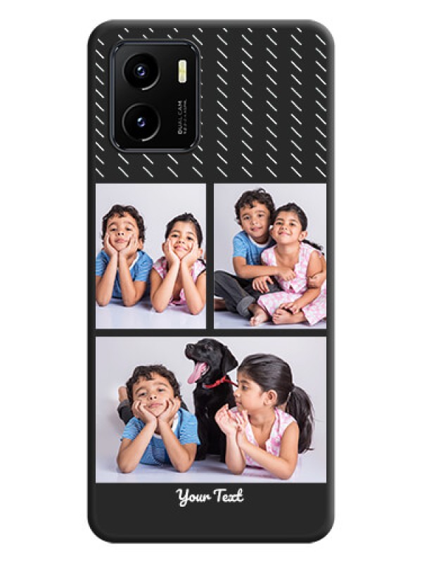 Custom Cross Dotted Pattern with 2 Image Holder  on Personalised Space Black Soft Matte Cases - Vivo Y01