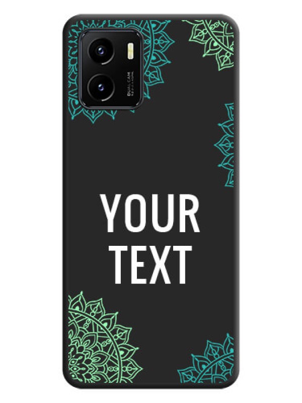 Custom Your Name with Floral Design on Space Black Custom Soft Matte Back Cover - Vivo Y01