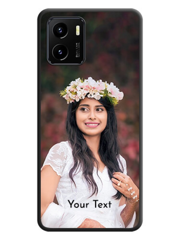 Custom Full Single Pic Upload With Text On Space Black Personalized Soft Matte Phone Covers -Vivo Y01