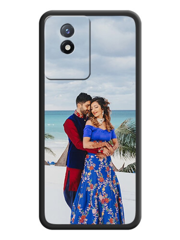 Custom Full Single Pic Upload On Space Black Personalized Soft Matte Phone Covers -Vivo Y02