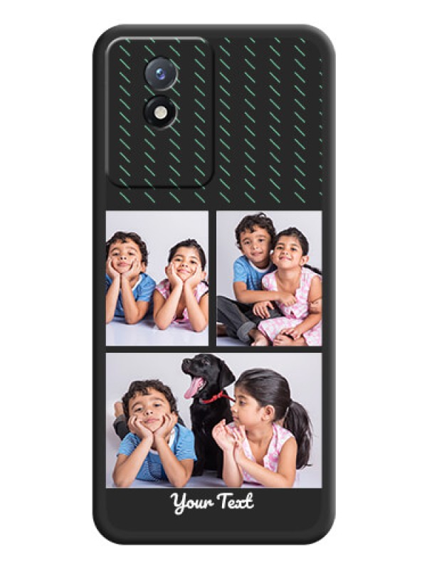 Custom Cross Dotted Pattern with 2 Image Holder  on Personalised Space Black Soft Matte Cases - Vivo Y02t