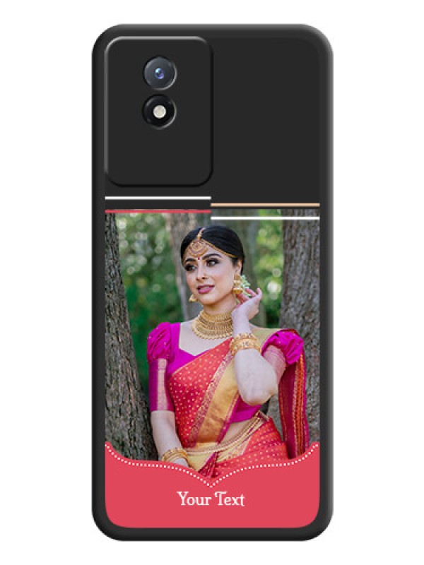Custom Classic Plain Design with Name on Photo on Space Black Soft Matte Phone Cover - Vivo Y02t