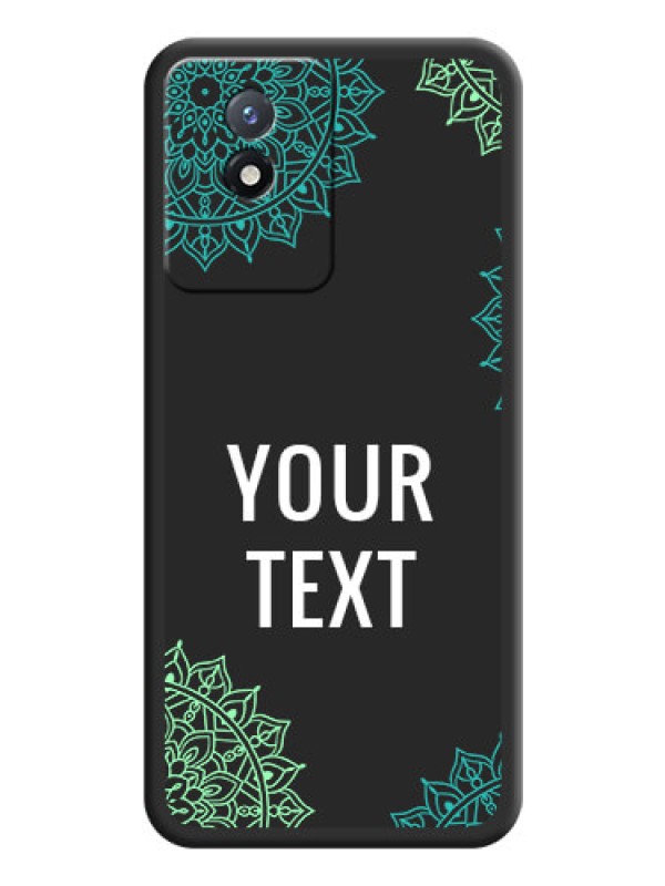 Custom Your Name with Floral Design on Space Black Custom Soft Matte Back Cover - Vivo Y02t