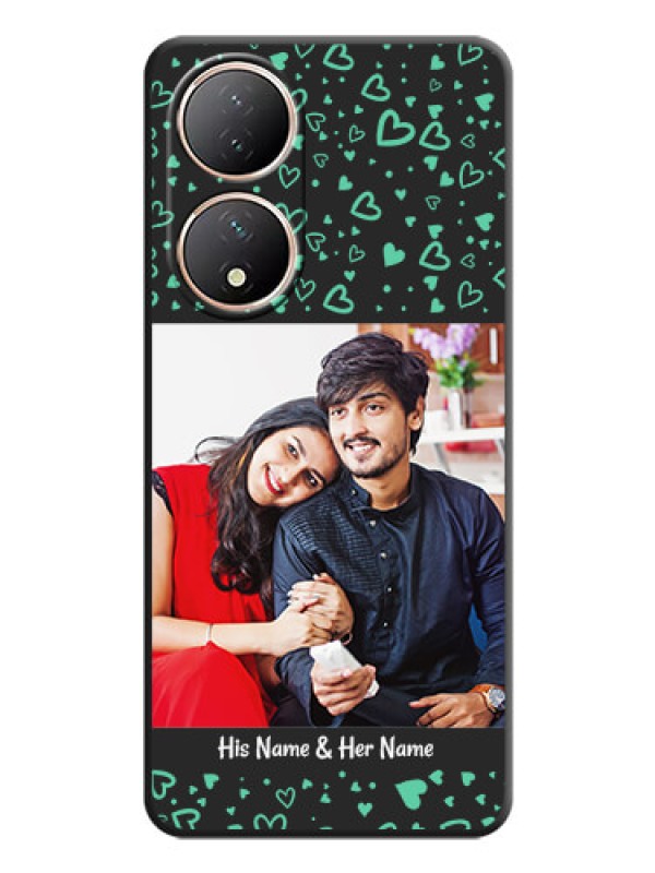 Custom Sea Green Indefinite Love Pattern on Photo on Space Black Soft Matte Mobile Cover - Vivo Y100