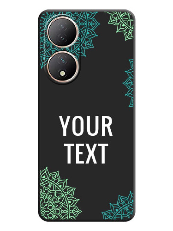 Custom Your Name with Floral Design on Space Black Custom Soft Matte Back Cover - Vivo Y100