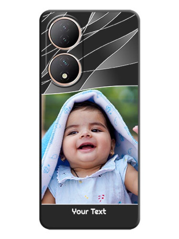 Custom Mixed Wave Lines on Photo on Space Black Soft Matte Mobile Cover - Vivo Y100A