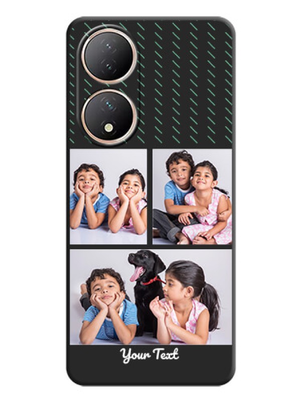 Custom Cross Dotted Pattern with 2 Image Holder  on Personalised Space Black Soft Matte Cases - Vivo Y100A
