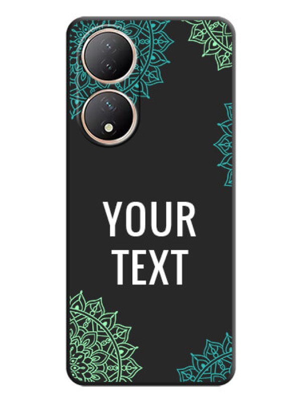 Custom Your Name with Floral Design on Space Black Custom Soft Matte Back Cover - Vivo Y100A