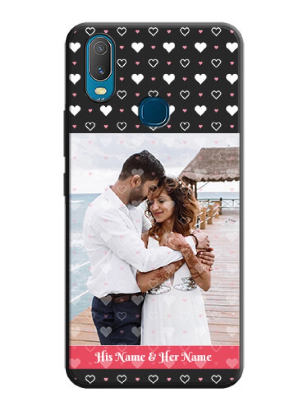 Custom White Color Love Symbols with Text Design - Photo on Space Black Soft Matte Phone Cover - Vivo Y11