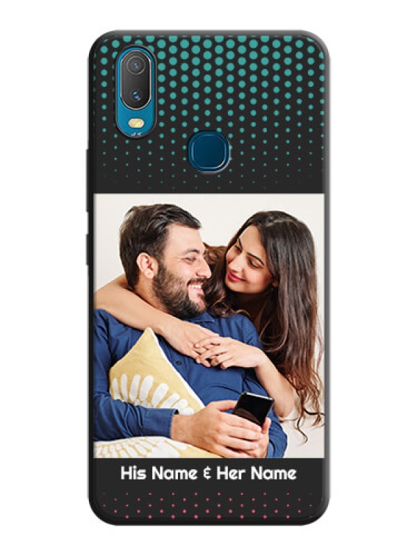 Custom Faded Dots with Grunge Photo Frame and Text on Space Black Custom Soft Matte Phone Cases - Vivo Y11