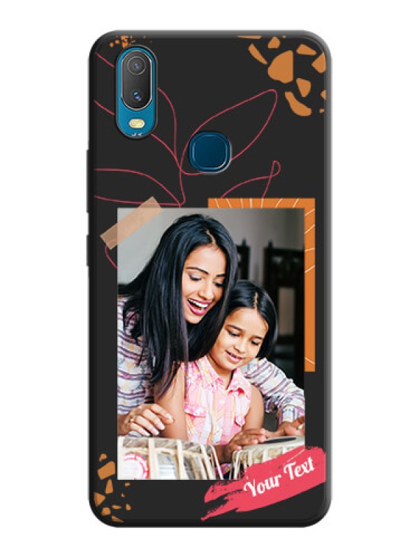 Custom Orange Photo Frame on Space Black Custom Soft Matte Phone Back Cover - Vivo Y11