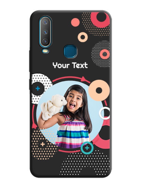 Custom Multicoloured Round Image on Personalised Space Black Soft Matte Cases - Vivo Y12