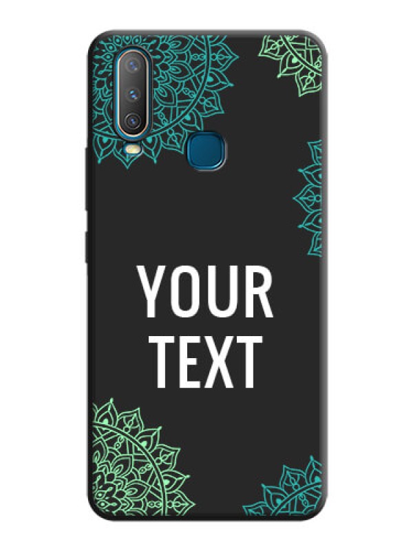 Custom Your Name with Floral Design on Space Black Custom Soft Matte Back Cover - Vivo Y12