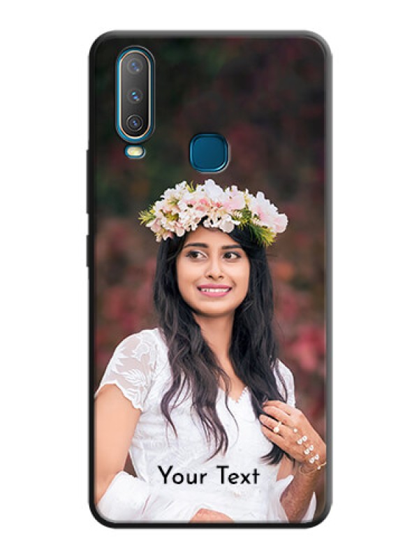 Custom Full Single Pic Upload With Text On Space Black Personalized Soft Matte Phone Covers -Vivo Y12