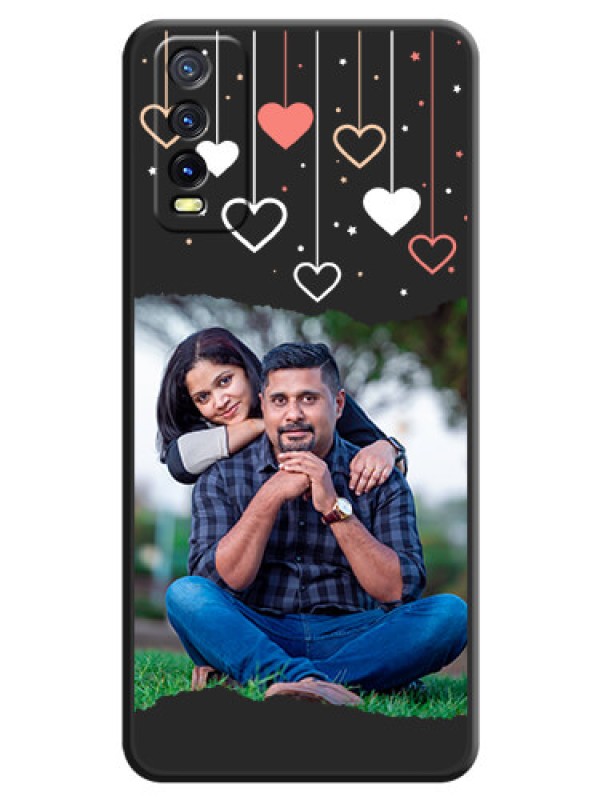 Custom Love Hangings with Splash Wave Picture on Space Black Custom Soft Matte Phone Back Cover - Vivo Y12G
