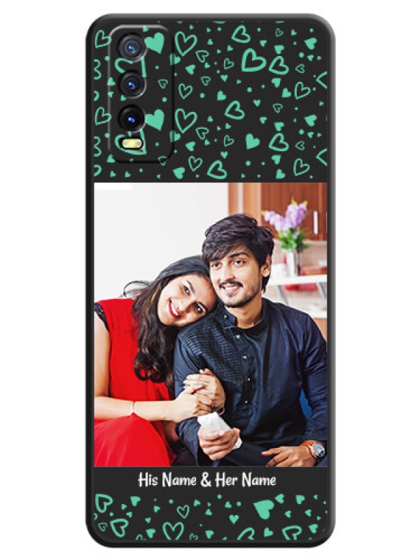 Custom Sea Green Indefinite Love Pattern on Photo on Space Black Soft Matte Mobile Cover - Vivo Y12G